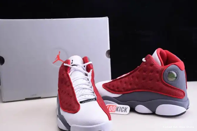 Kicked Out Shoe Store Air 414571-600 Grey Jordan Flint Red 13 Retro Gym 0516